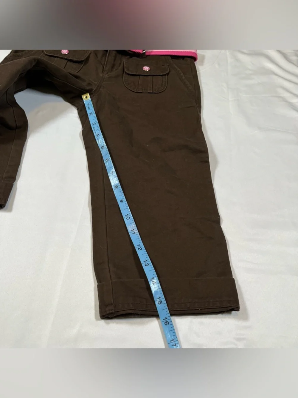 Vintage Y2K‎ Old Navy Girls Capri Waist Belt Brown Pants Size 10 Kidcore